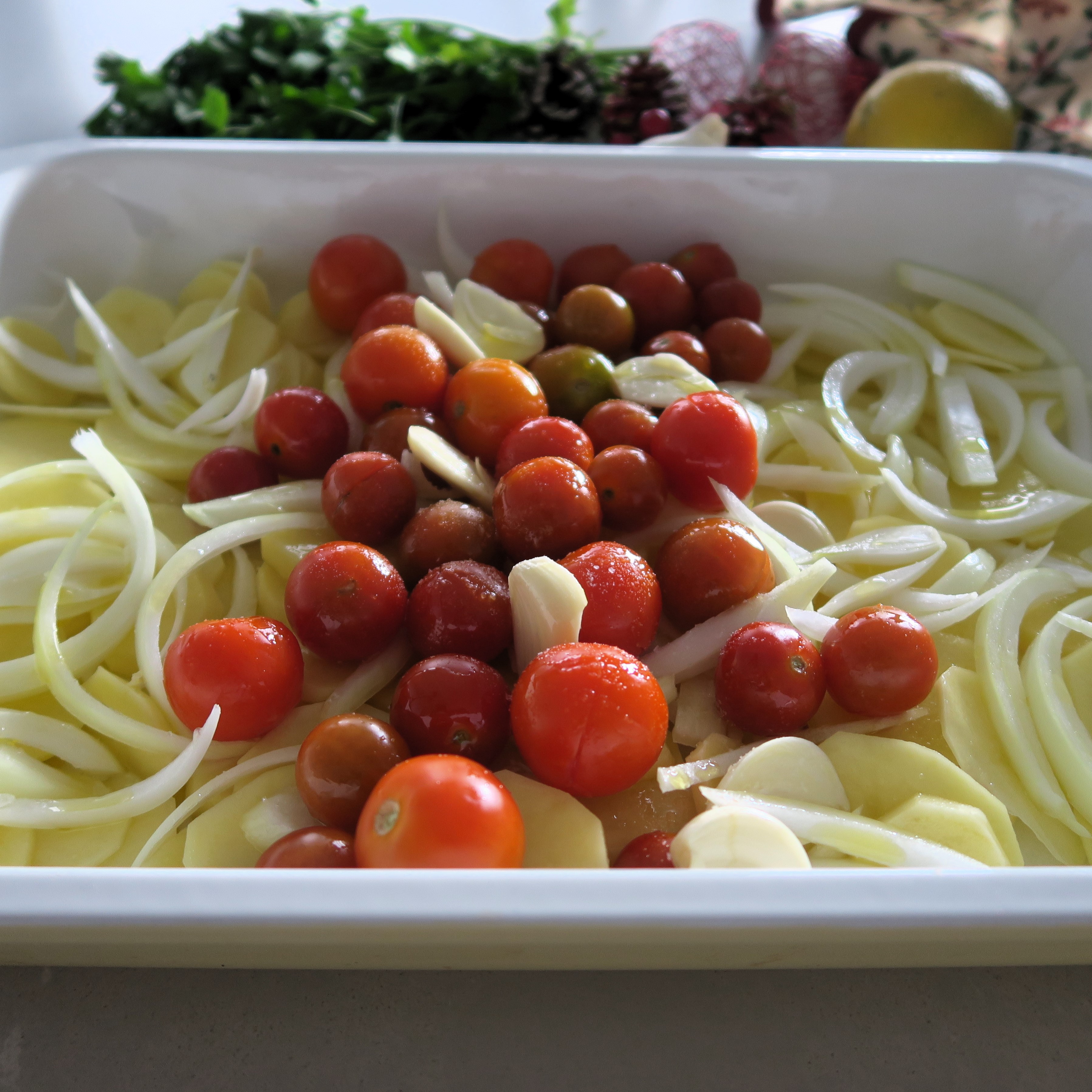 Guarnición rodaballo al horno